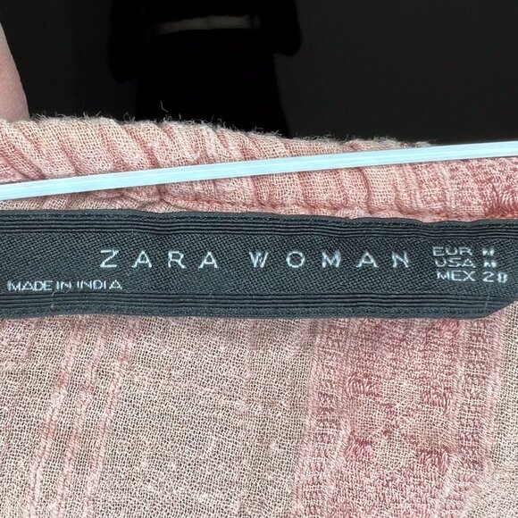 Zara Peplum Ruffled Light Pink Coral Top - Picture 4 of 4